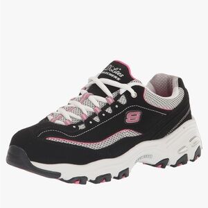 Skechers D'Lites Black and Pink Women's Memory Foam Sneakers